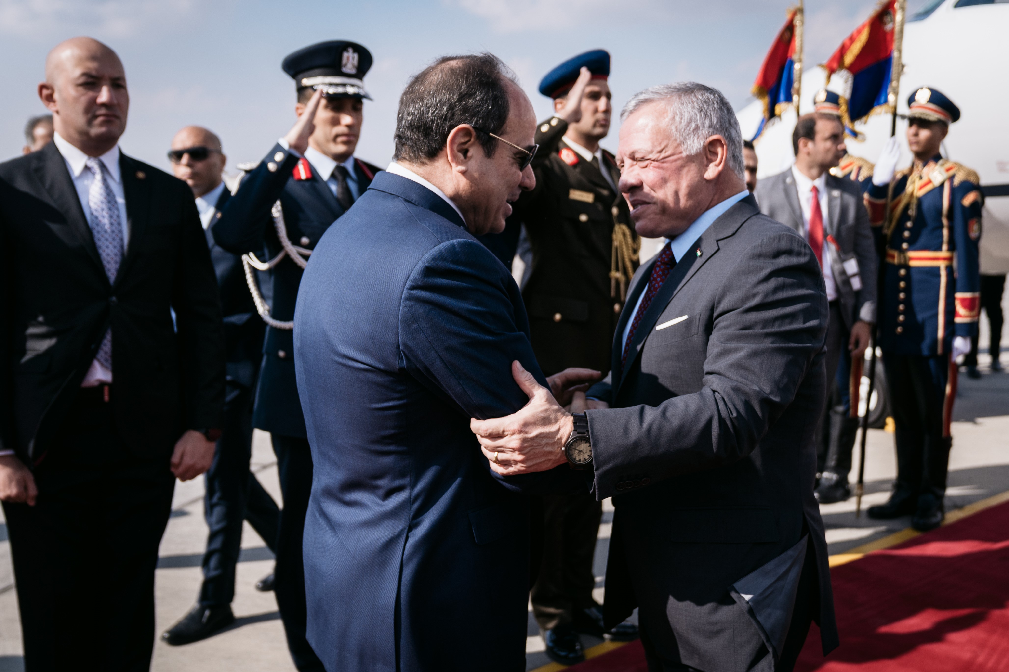 King arrives in Cairo