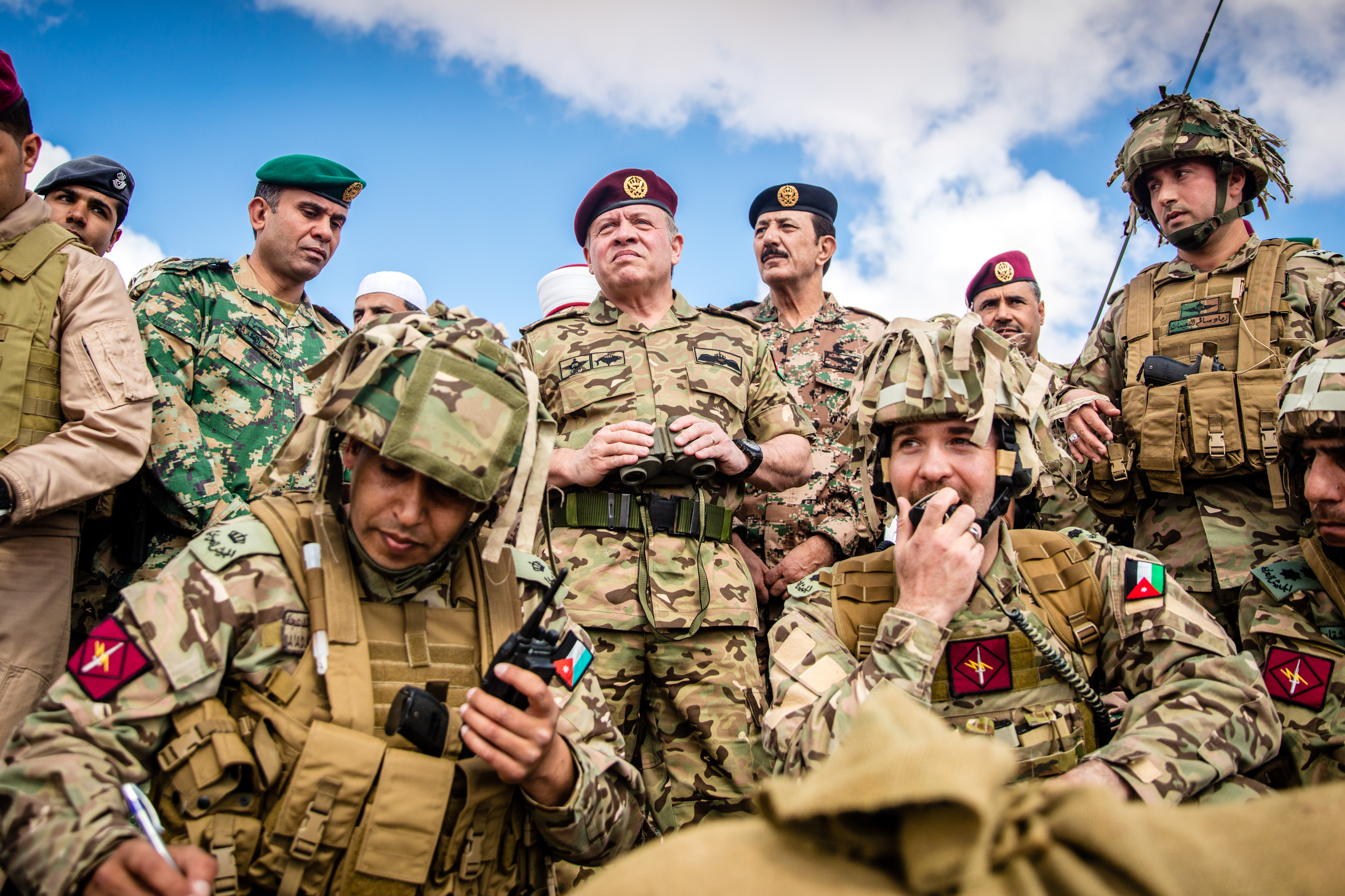 King attends army drill