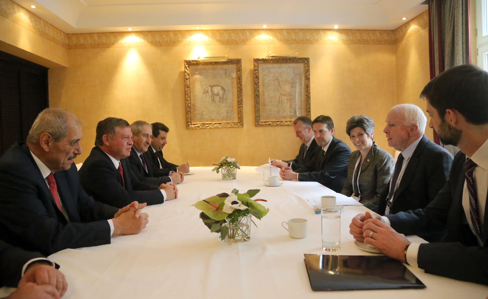 King holds bilateral meetings at Munich security conference