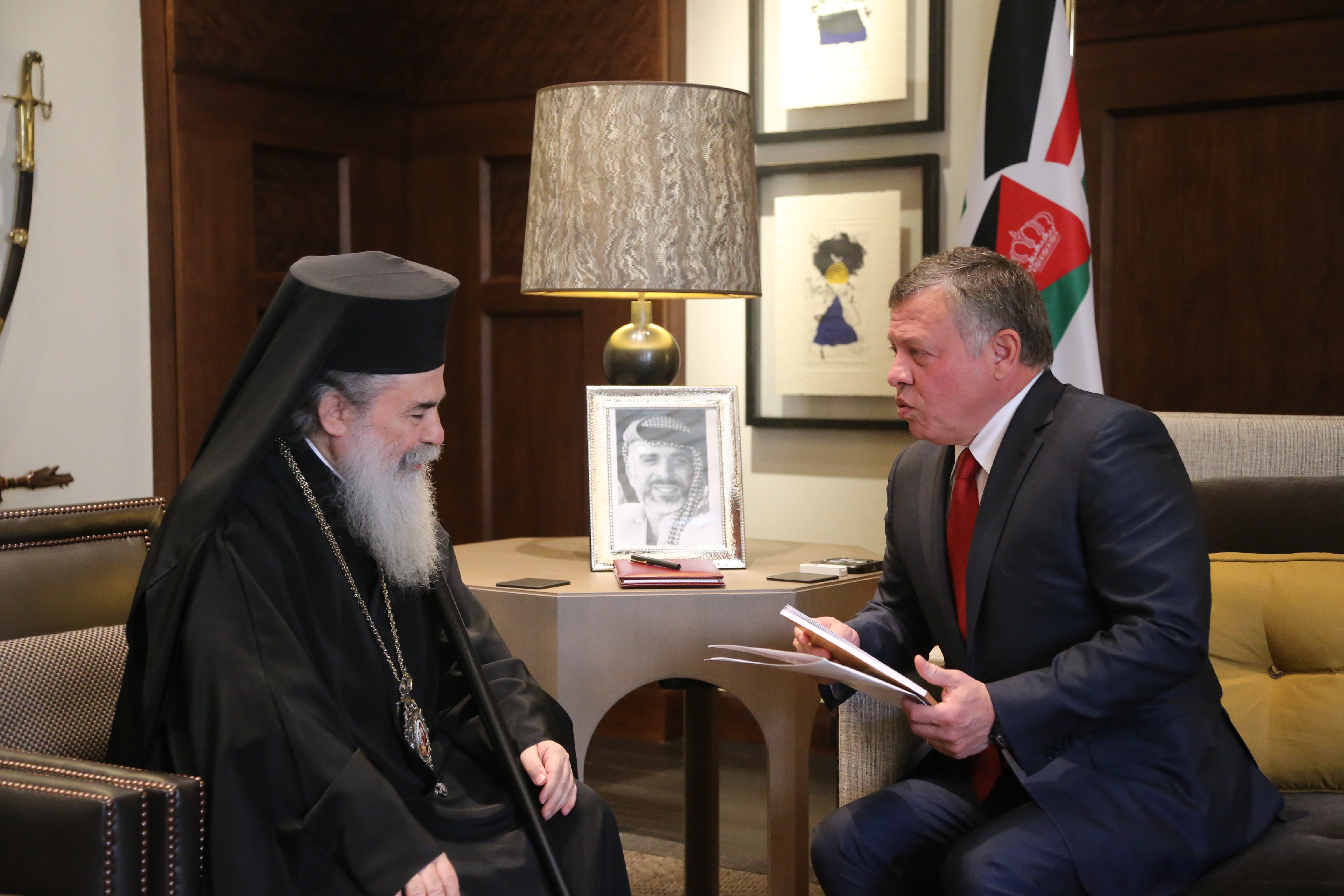 King receives Theophilos III patriarch of the Holy City of Jerusalem