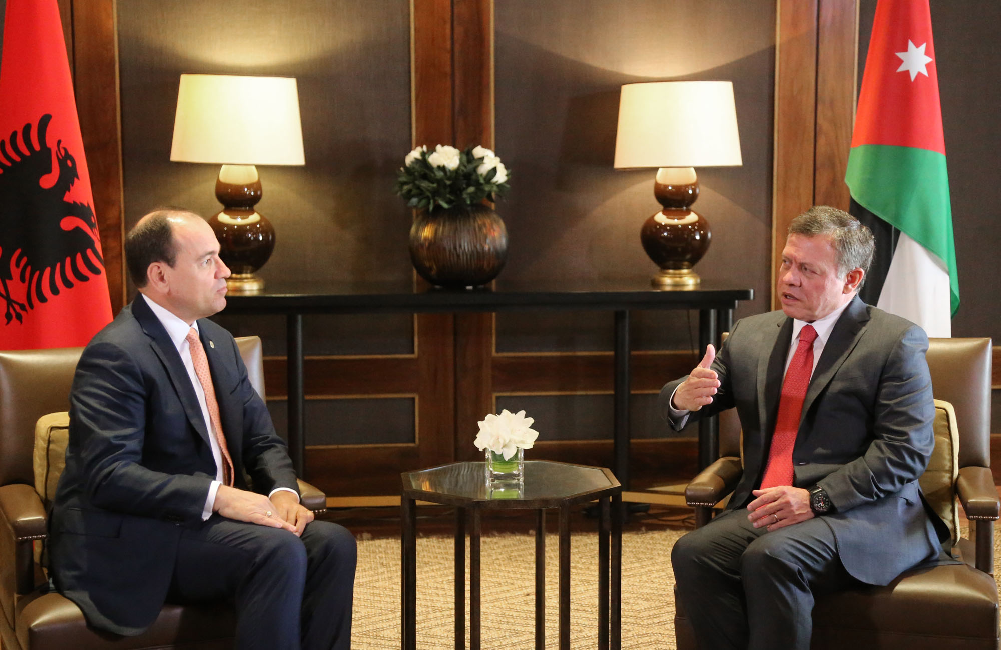King receives Albanian president