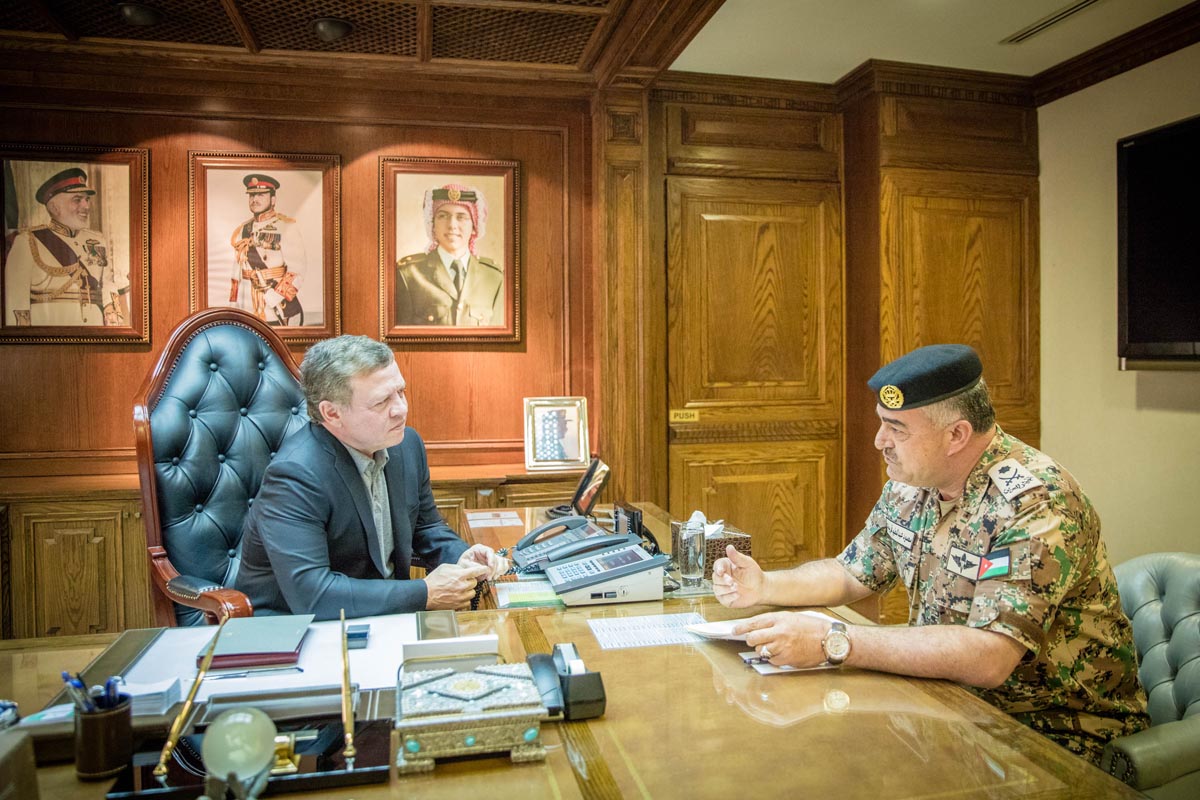 King visits army headquarters