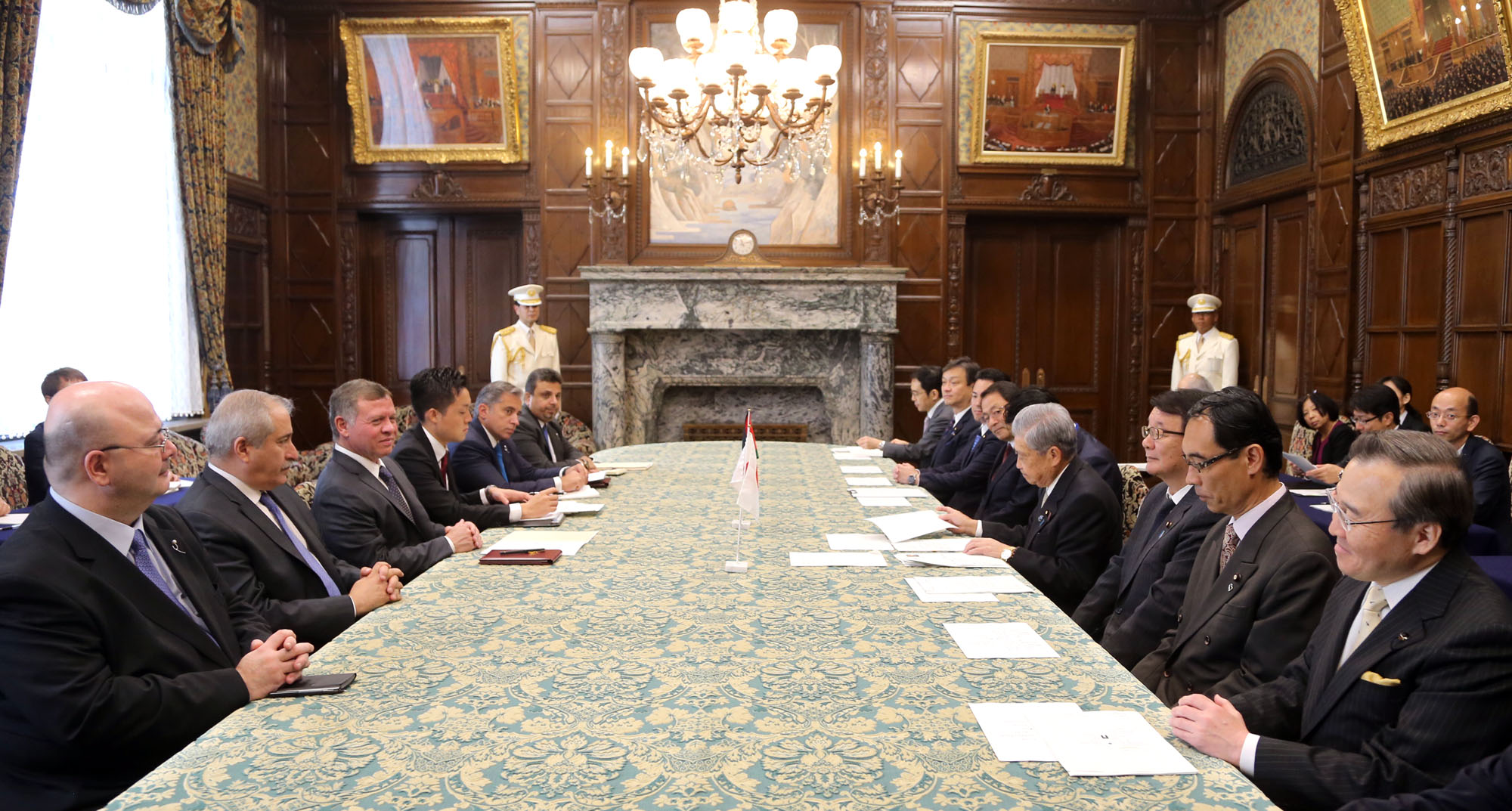 King meets leaders of Japan