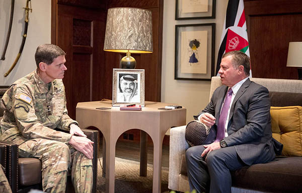 King receives US Central Command chief