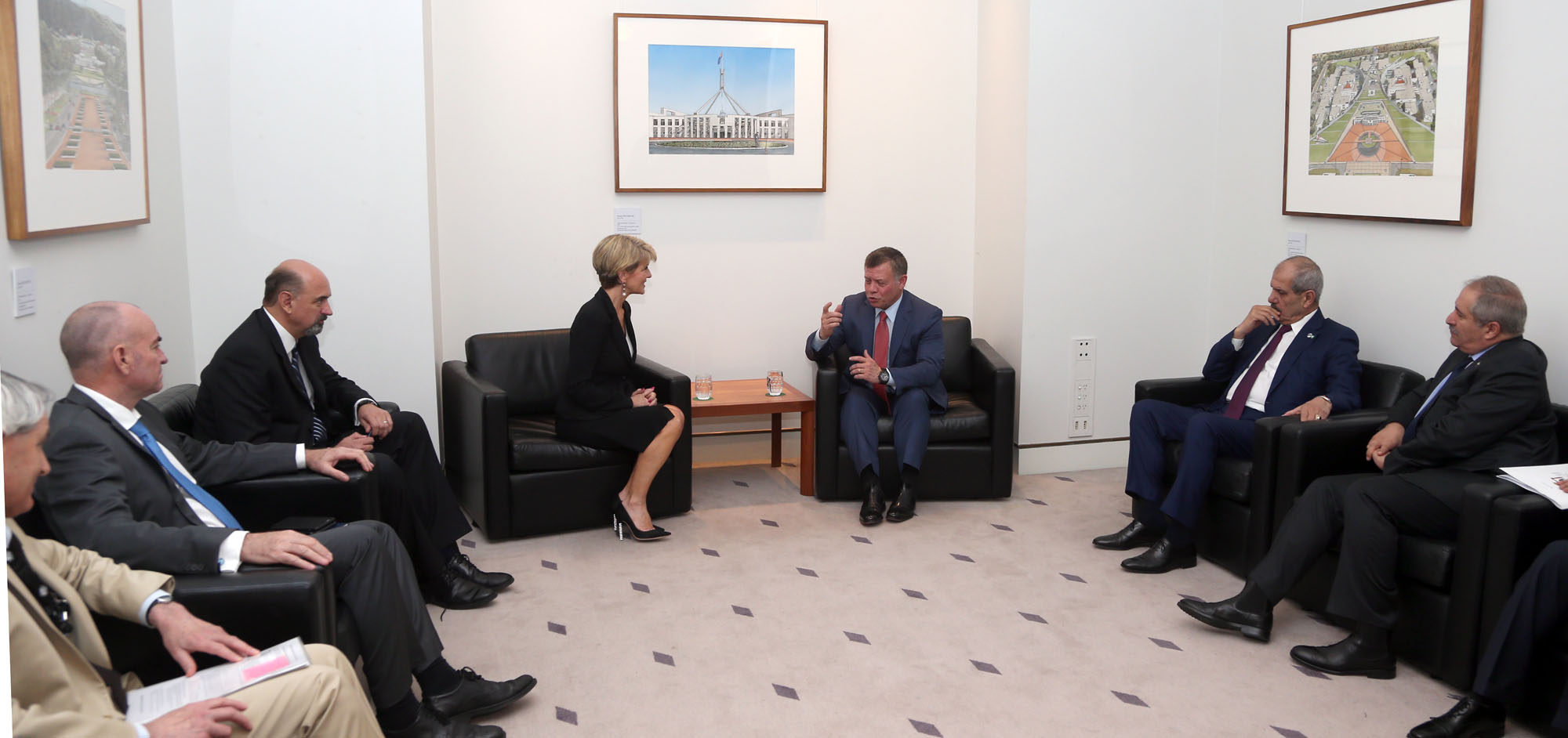 King meets Australian FM, opposition leader