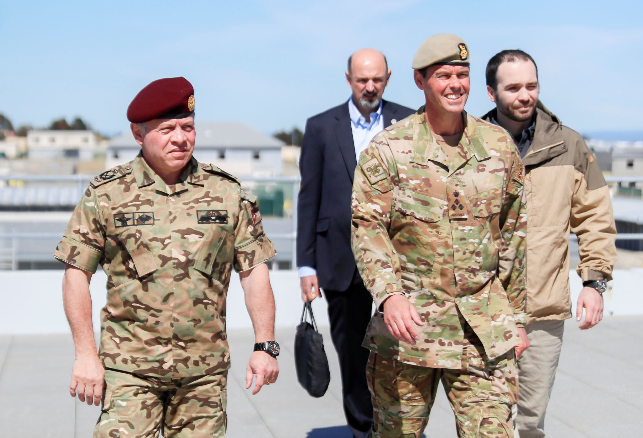 King meets New South Wales governor, attends military exercise