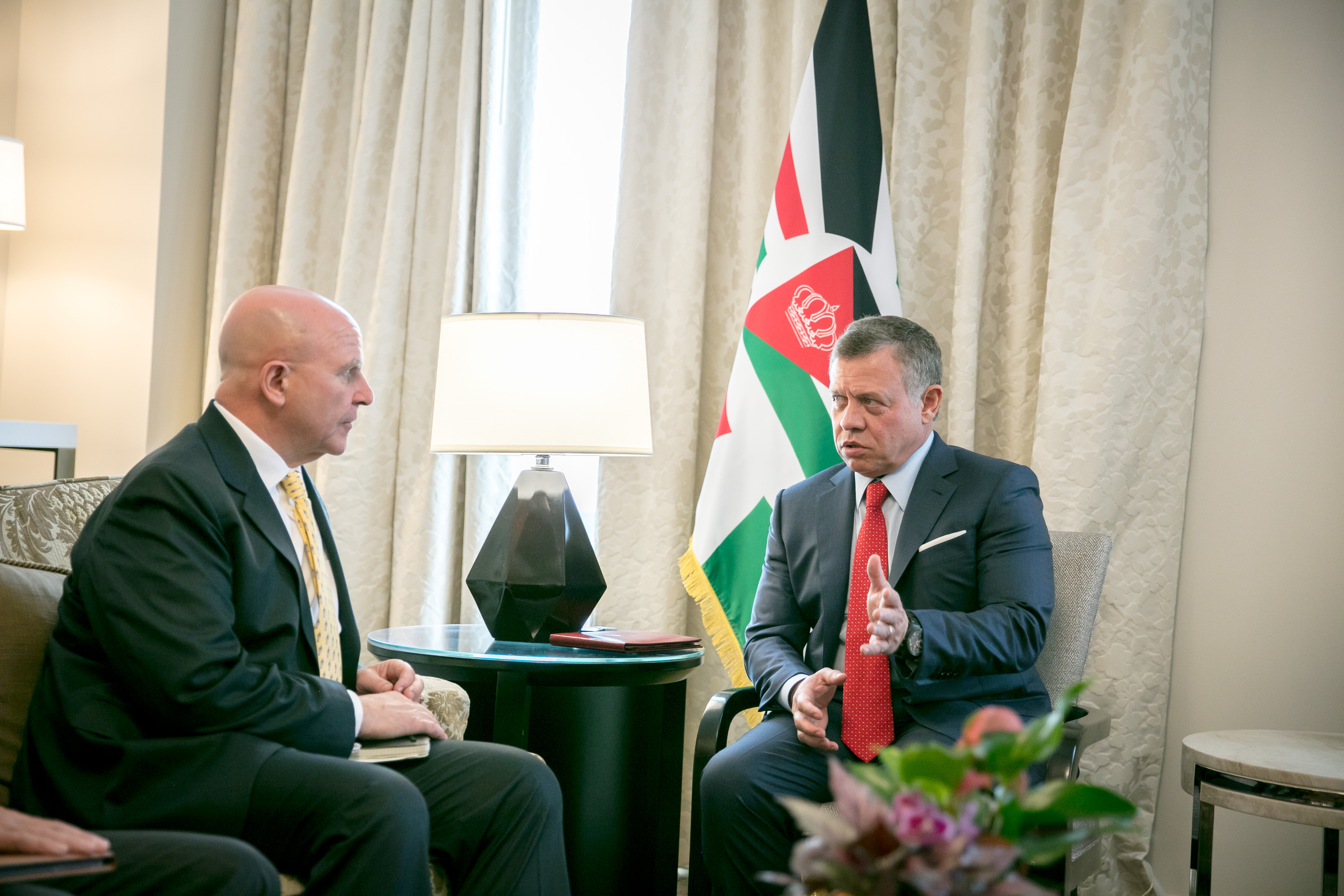 King meets US secretary of defence, national security adviser