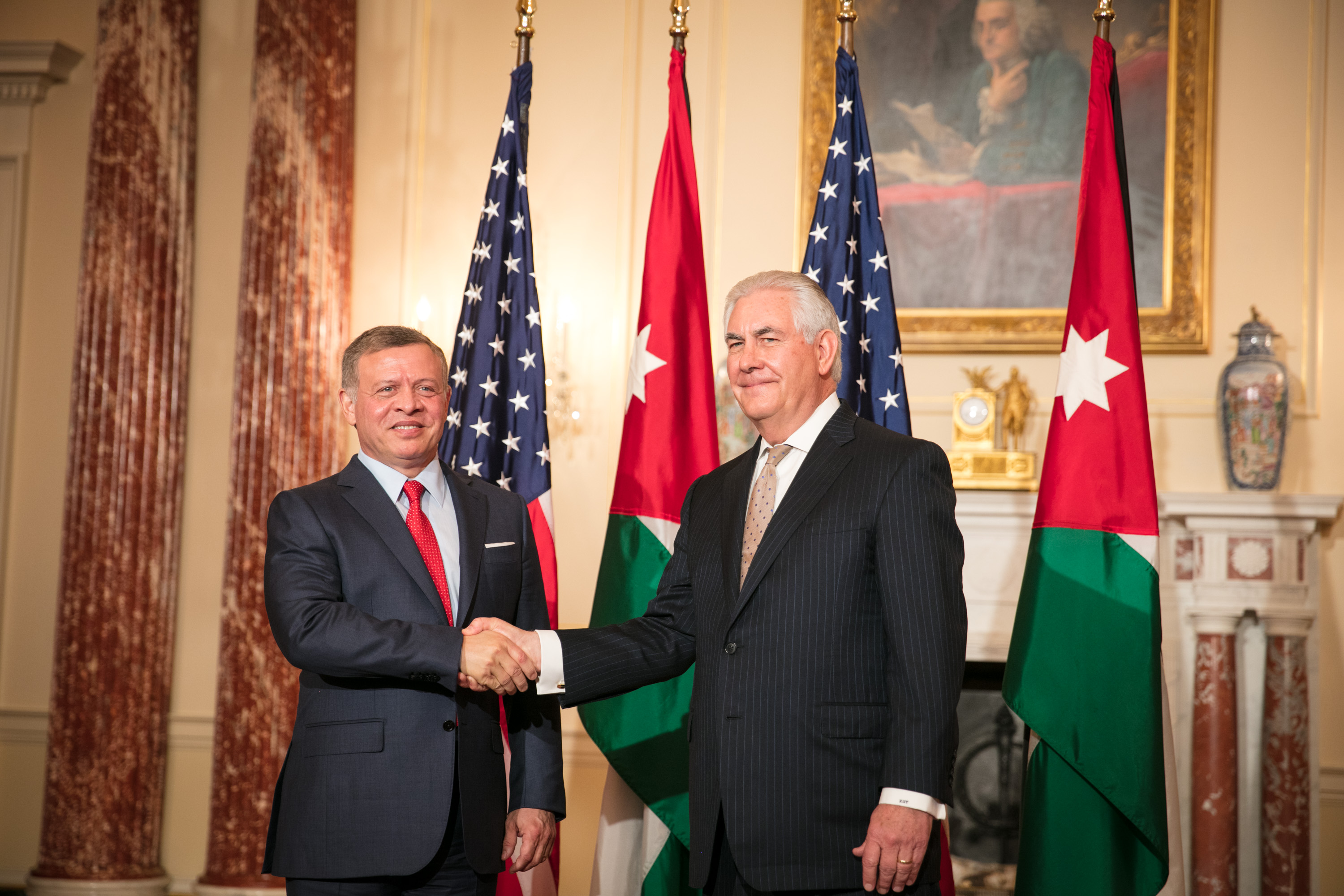 King meets US secretary of state