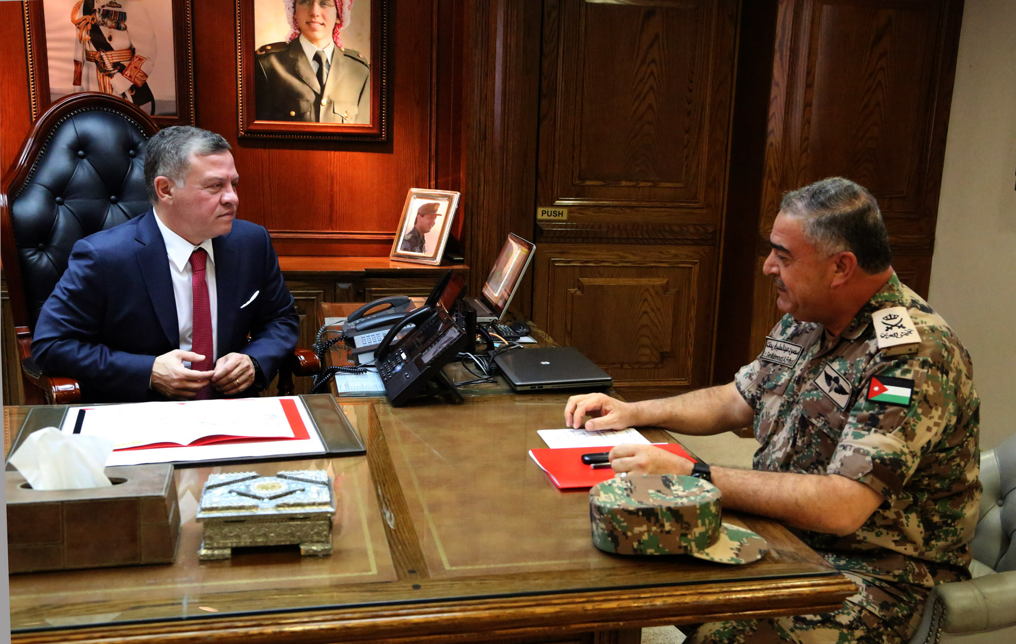 King visits army headquarters