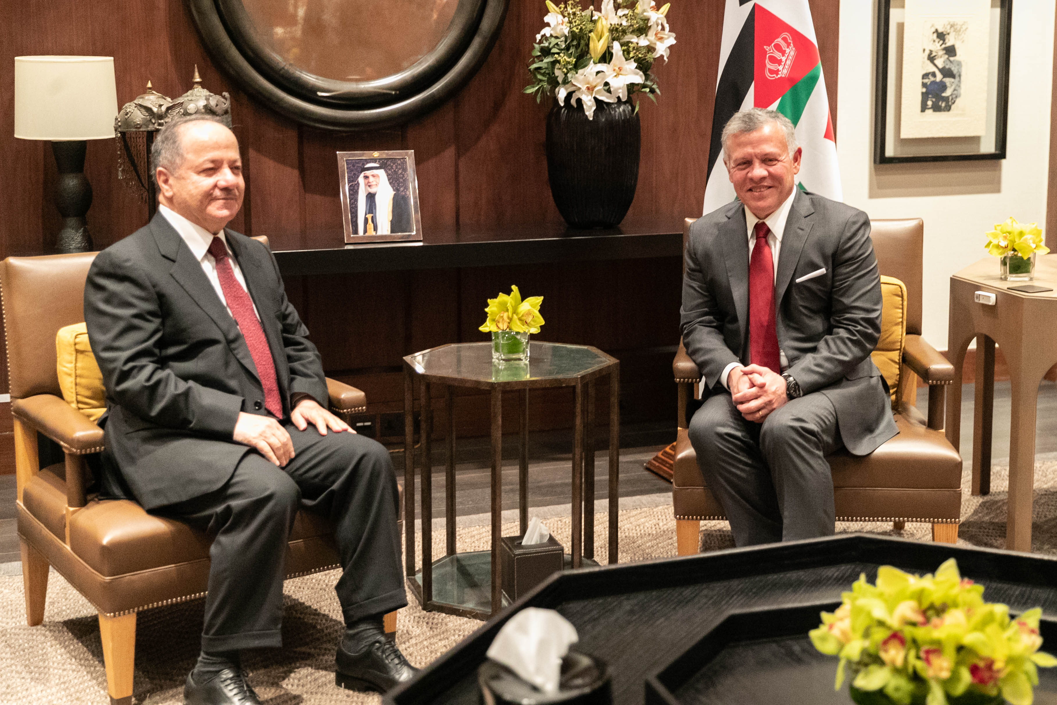 الملك يستقبل الرئيس السابق لإقليم كردستان العراق