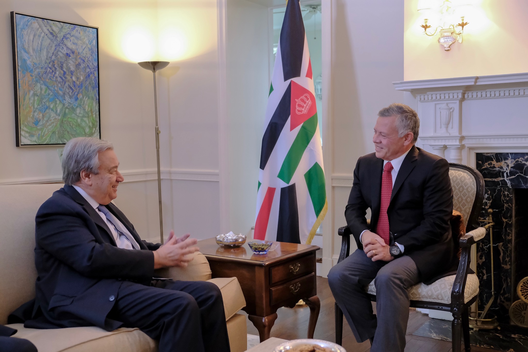 الملك يلتقي الأمين العام للأمم المتحدة