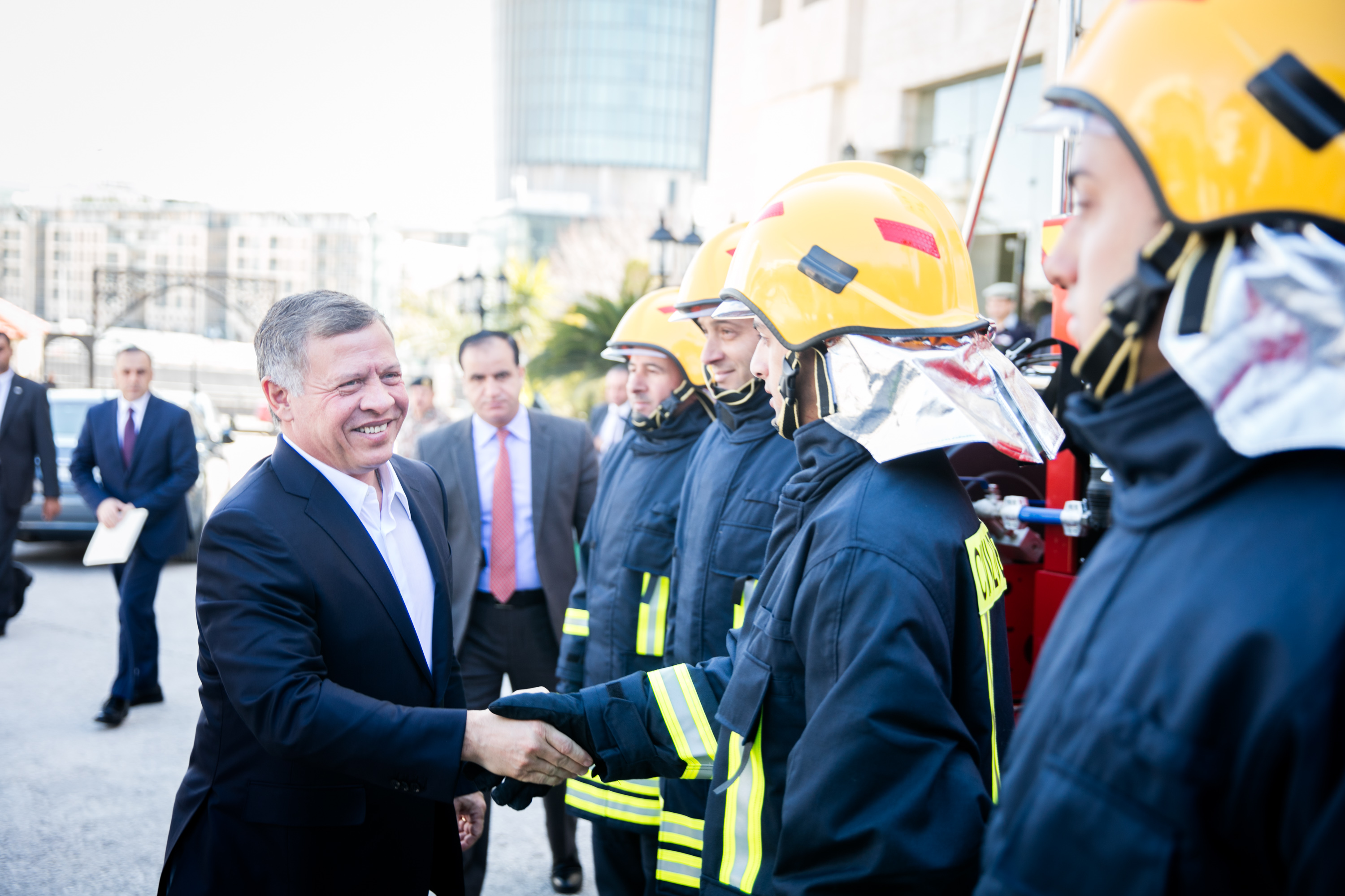 King visits Civil Defence Directorate