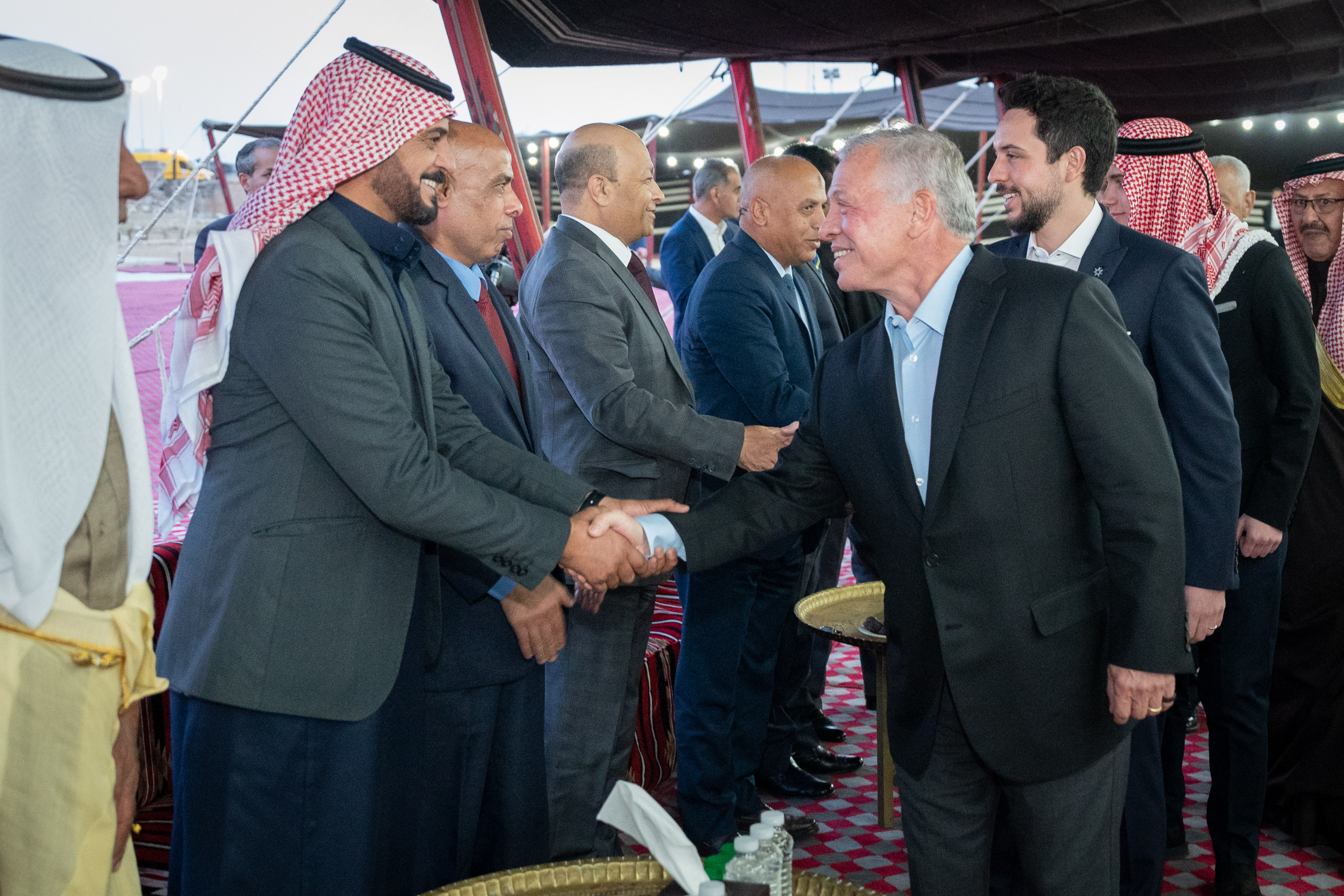 King visits Central Badia, accompanied by Queen, Crown Prince