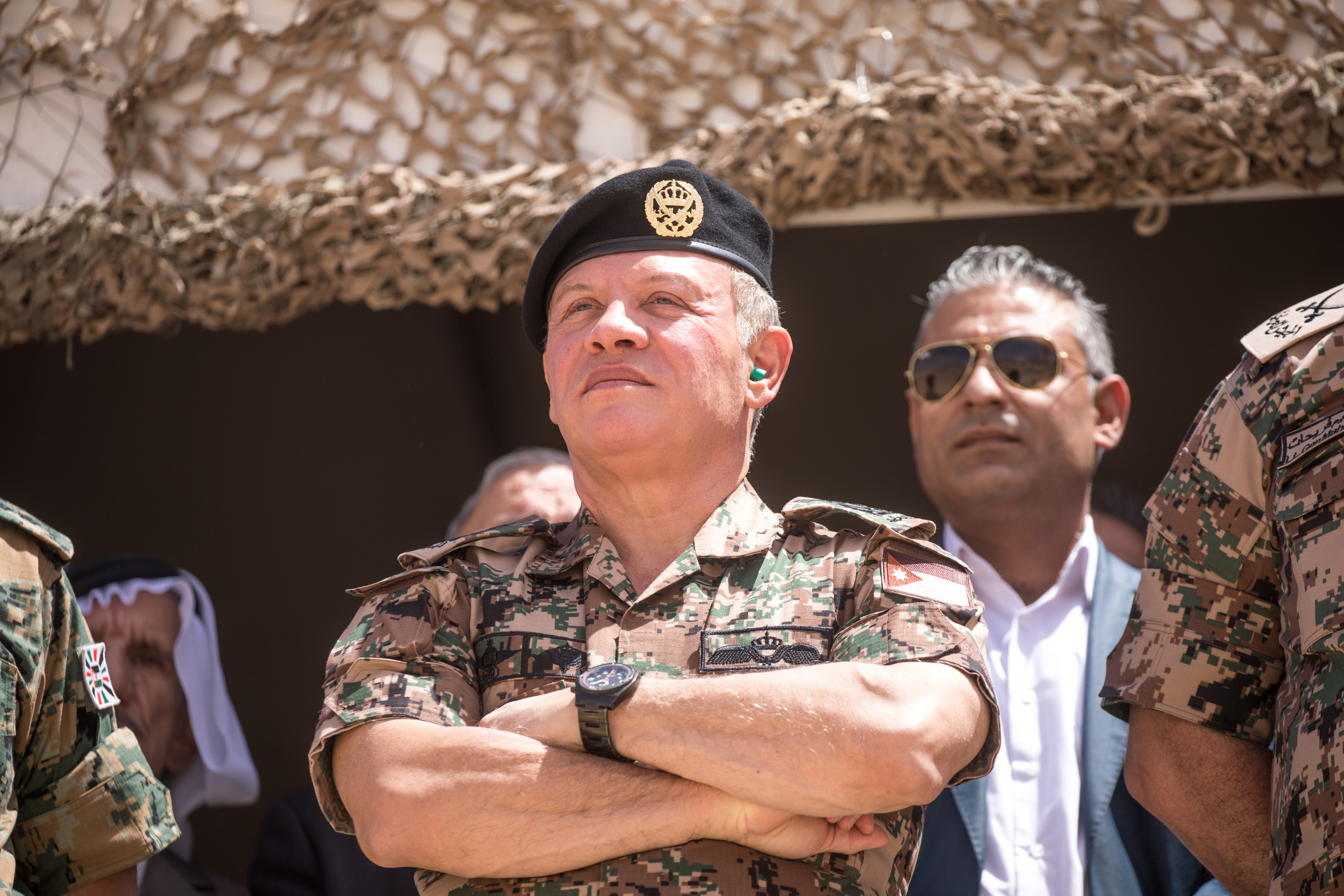 King attends military drill