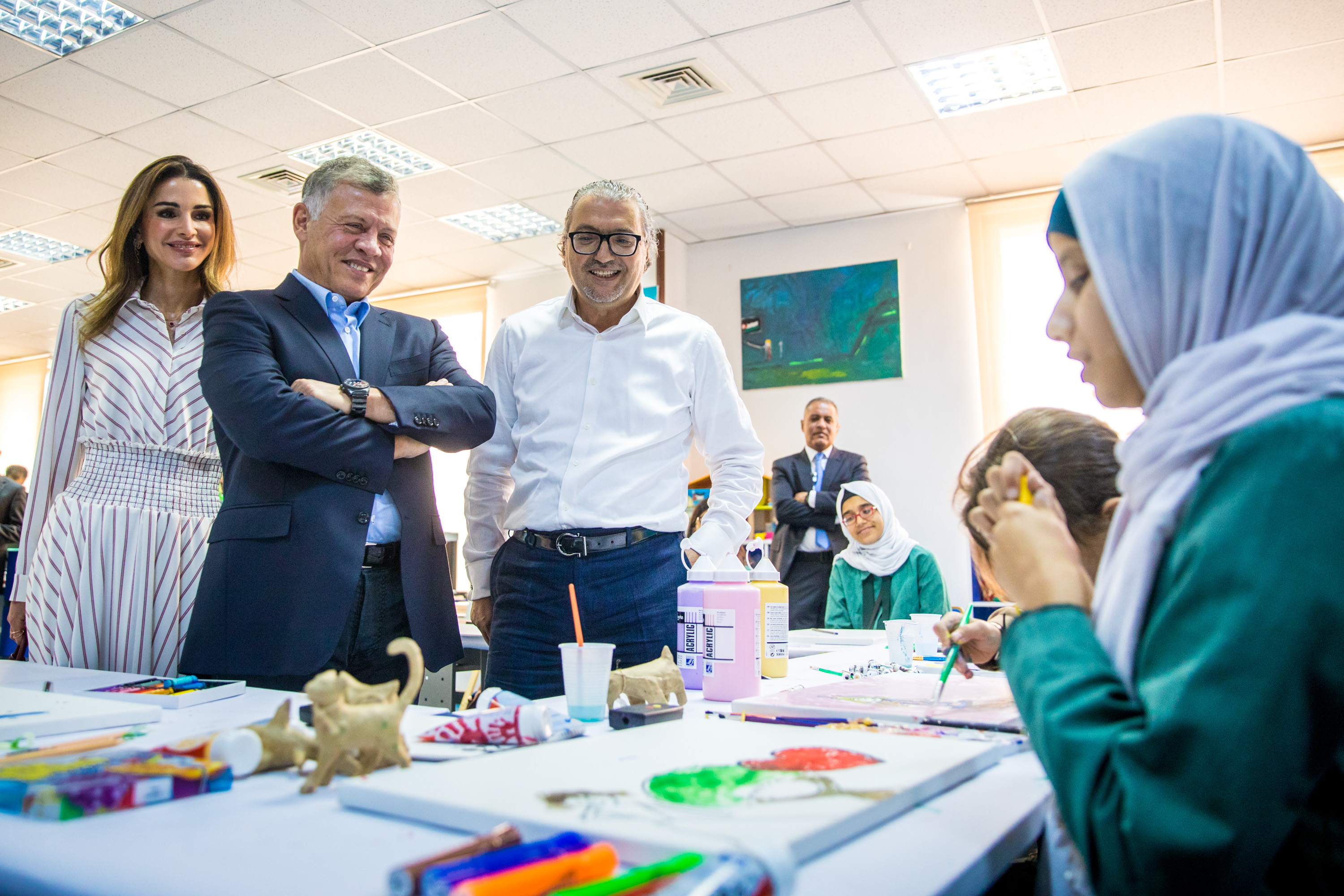 الملك والملكة يزوران أكاديمية المكفوفين