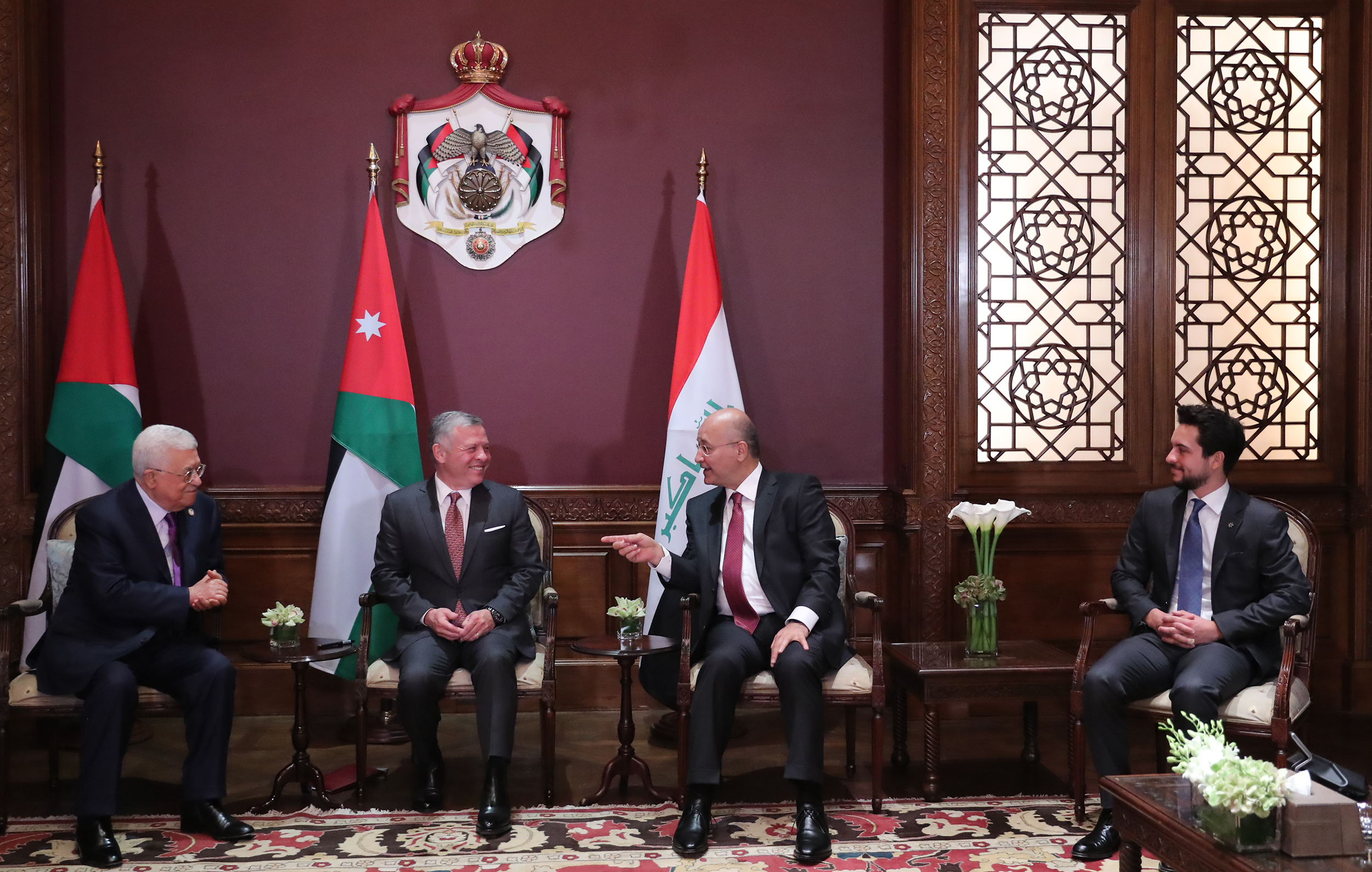 اجتماع ثلاثي بين الملك والرئيس العراقي والرئيس الفلسطيني في عمان