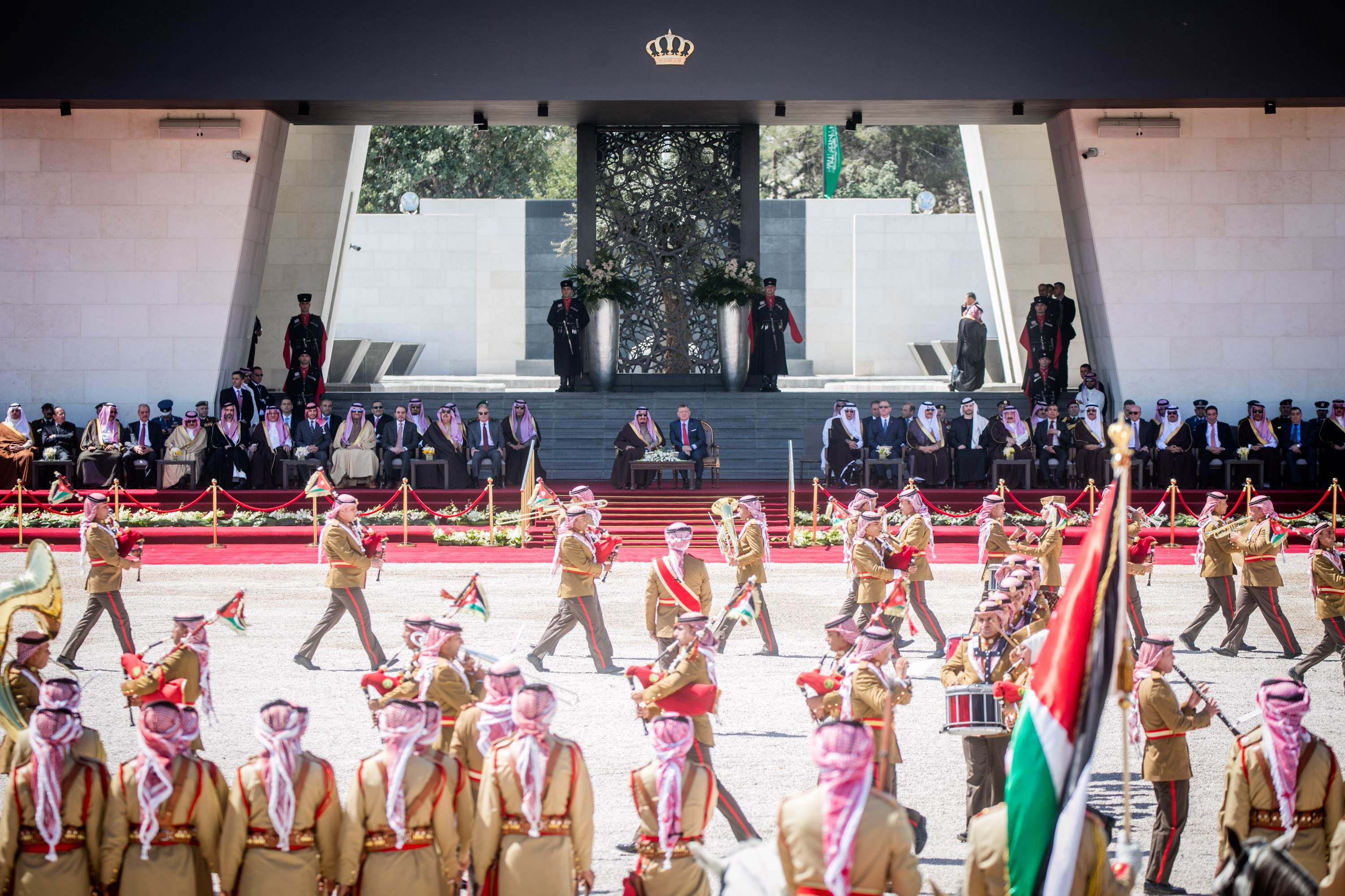 King, Saudi monarch attend military parade